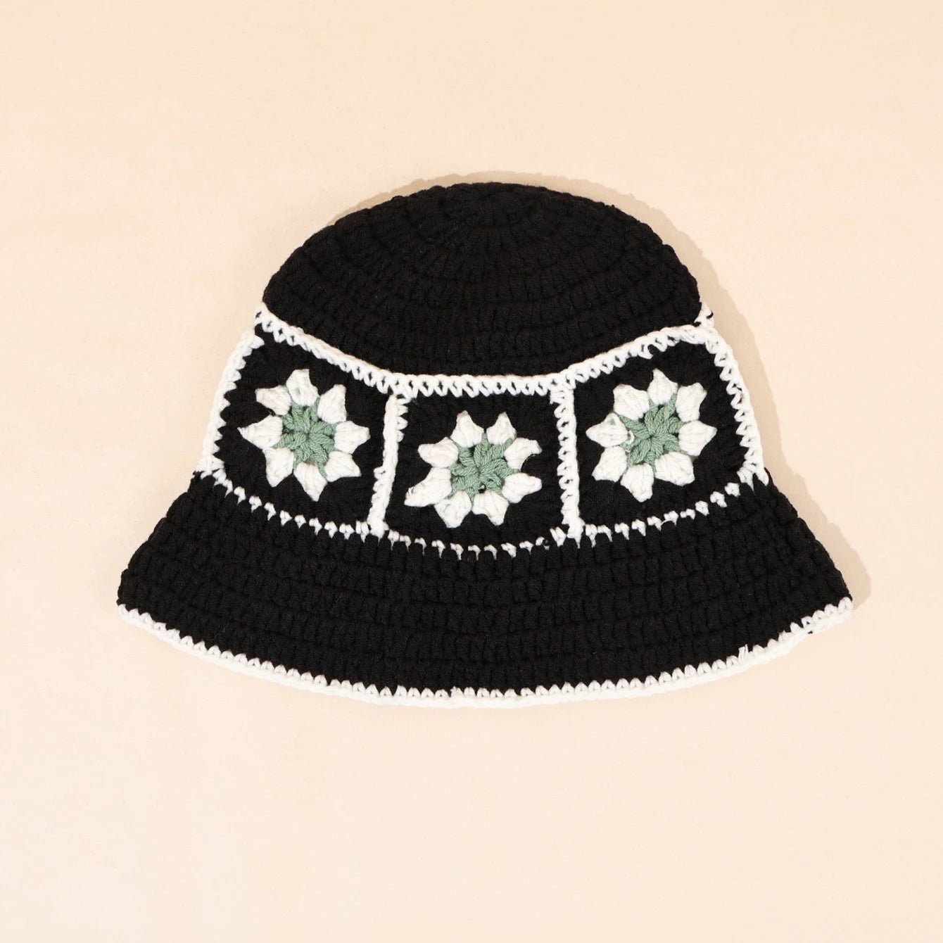 Korean Crochet Flower Knit Bucket Hat