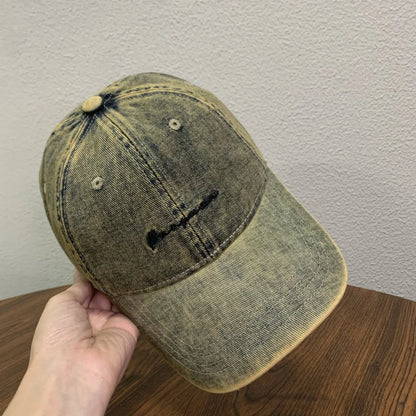 Denim Letter Embroidered Baseball Cap