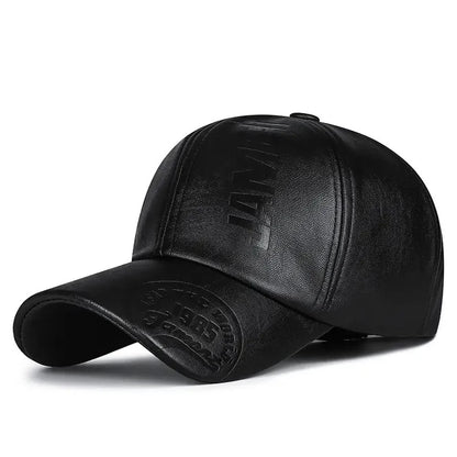 PU Leather Plush Warm Baseball Hat