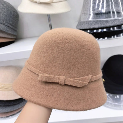 Women's Retro Wool Butterfly Bucket Hat