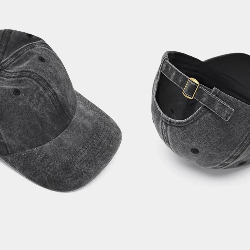 Retro Distressed Versatile Water Washed Baseball Cap
