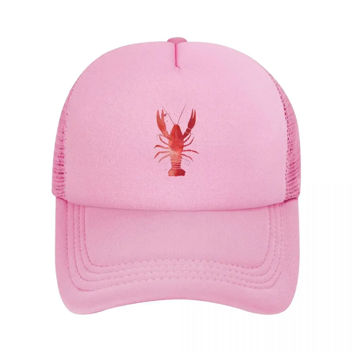 Watercolor Red Lobster Mesh Snapback Baseball Cap