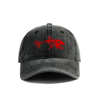 Fishbone Distressed Dad Baseball Cap