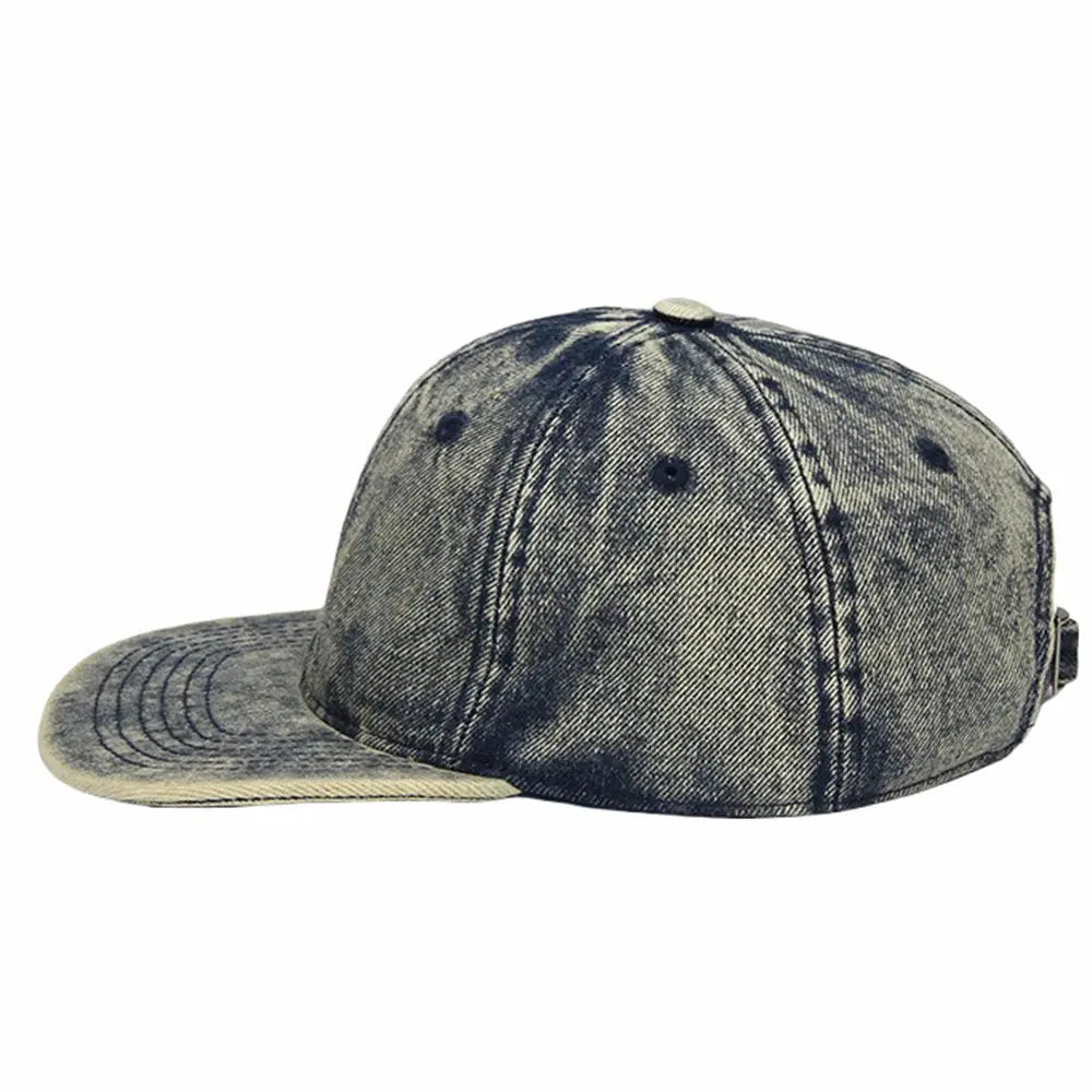 Vintage Wash Oversize Denim Snapback Cap