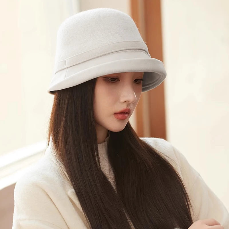 French Bow Warm Winter Bucket Hat