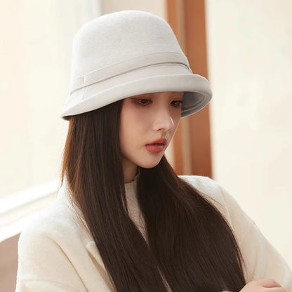French Bow Warm Winter Bucket Hat