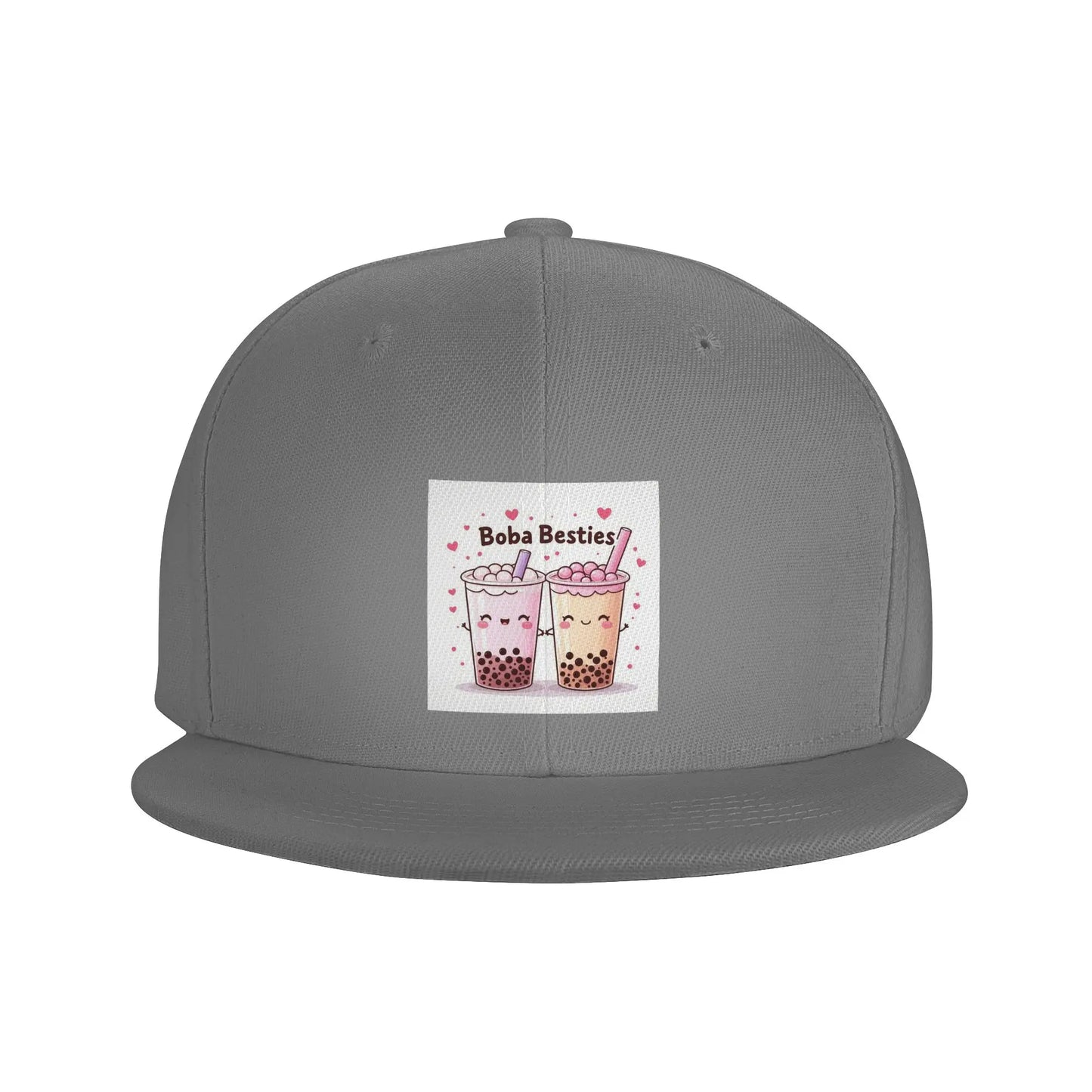 Boba Besties Kawaii Bubble Tea Snapback Cap
