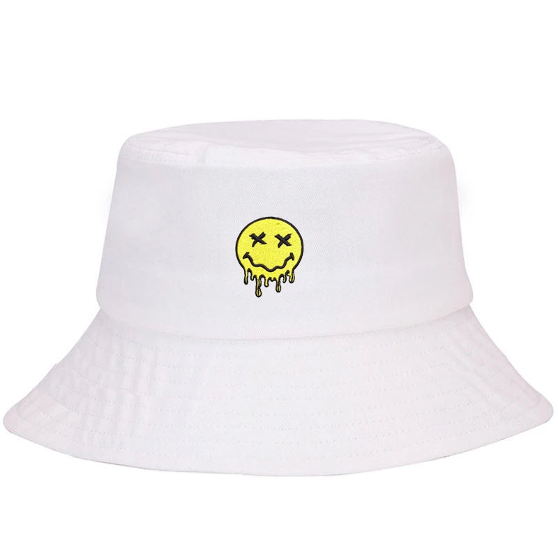 Graffiti Smiley Cotton Bucket Hat