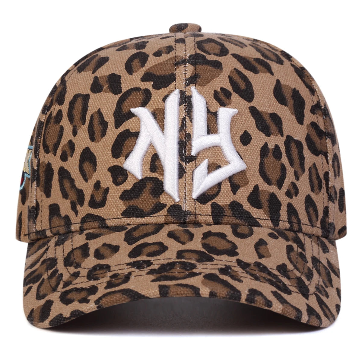 Unisex NG Letter Embroidery Leopard Print Baseball Caps