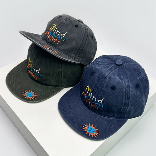 Retro Colored Letter Embroidery Hip Hop Snapback Cap