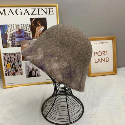 Wool Plaid Edge Bucket Hat