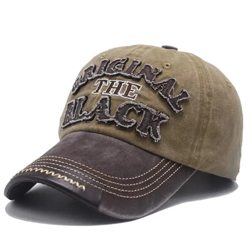 Unisex Vintage Washed Cotton Letter Embroidered Baseball Cap