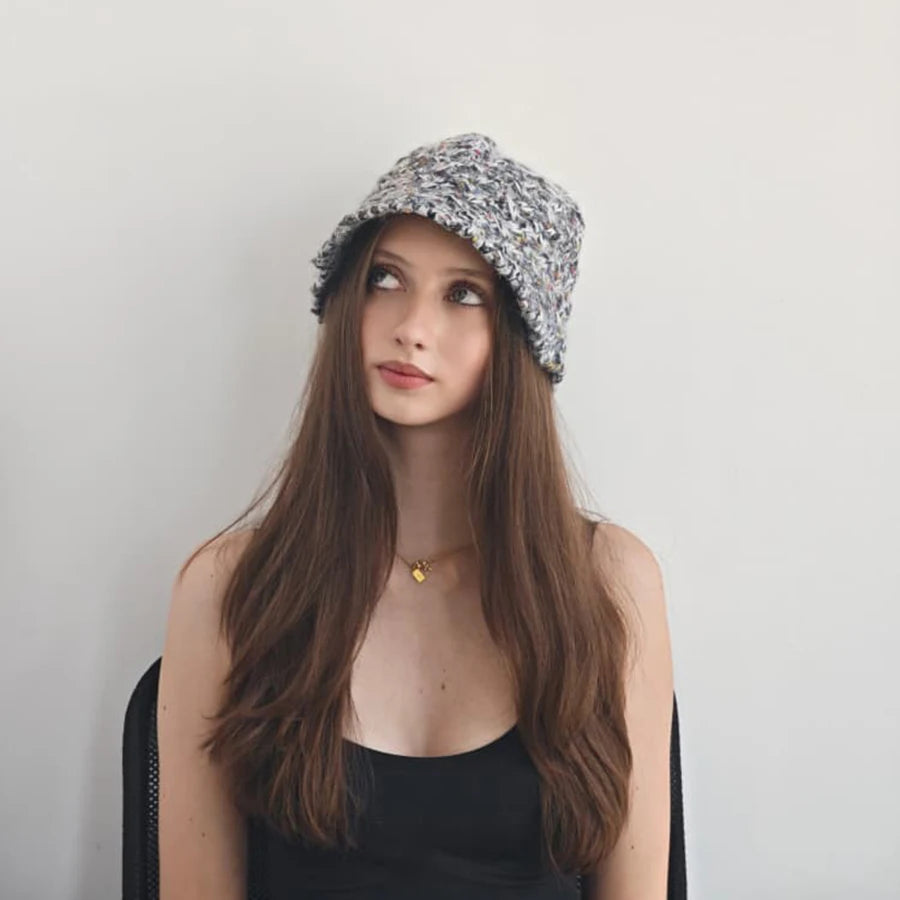 Speckled Chunky Knit Winter Bucket Hat