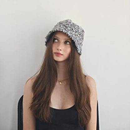 Speckled Chunky Knit Winter Bucket Hat