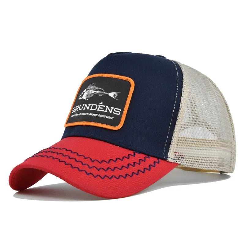 Fashion Fish Bone Embroidery Outdoor Baseball Cap