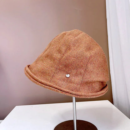 Japanese Retro Wool Crimped Bucket Hat