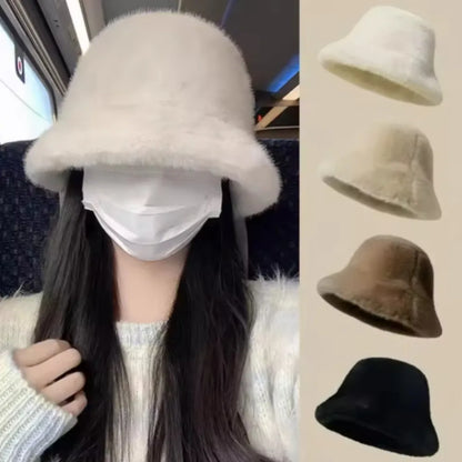 Plush Windproof Warm Winter Bucket Hat