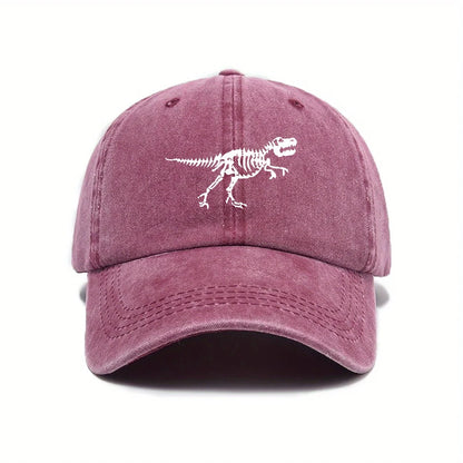 Dinosaur Skeleton Print Casual Street Baseball Cap