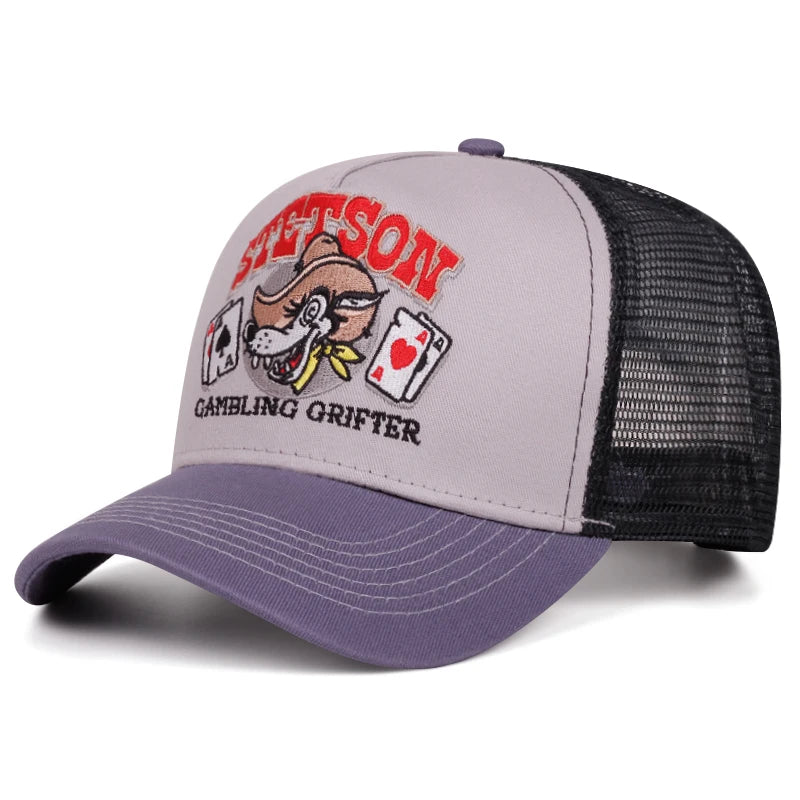 2025 Stetson Wolf Head Mesh Baseball Cap