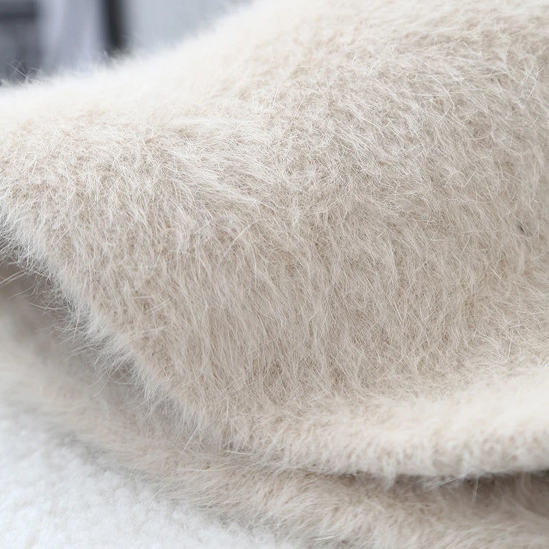 Angora Fluffy Winter Bucket Hat