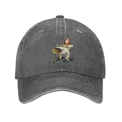 Hieronymus Bosch Garden Earthly Delights Distressed Denim Baseball Cap