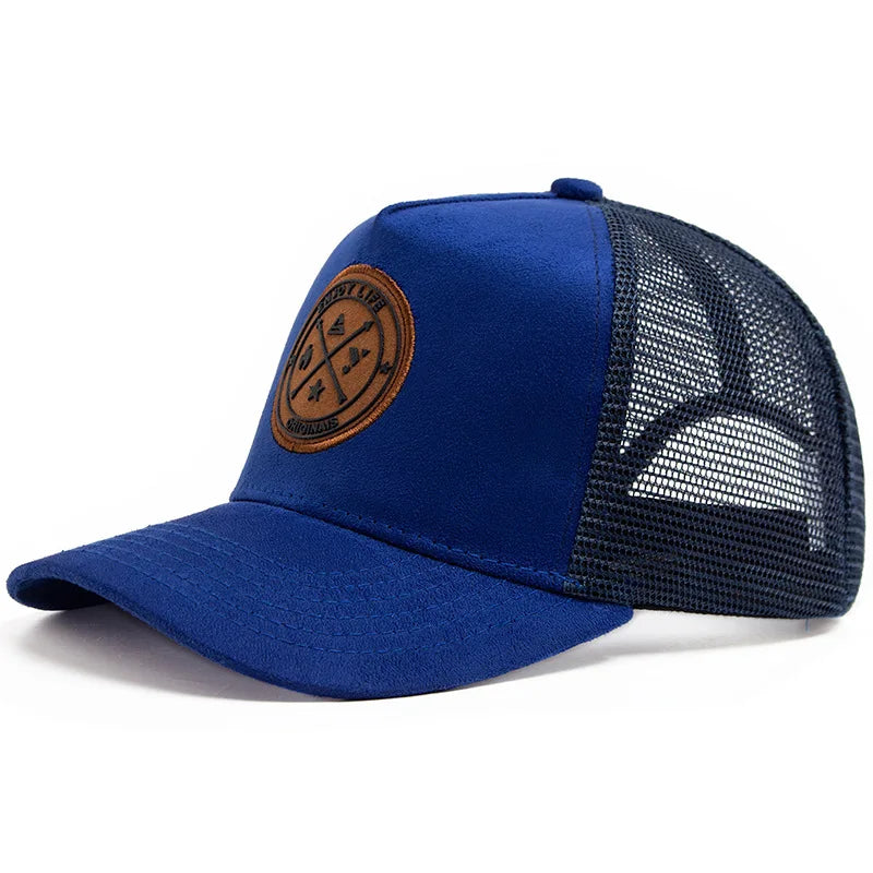 Breathable Mesh Letter Icon Unisex Snapback Cap