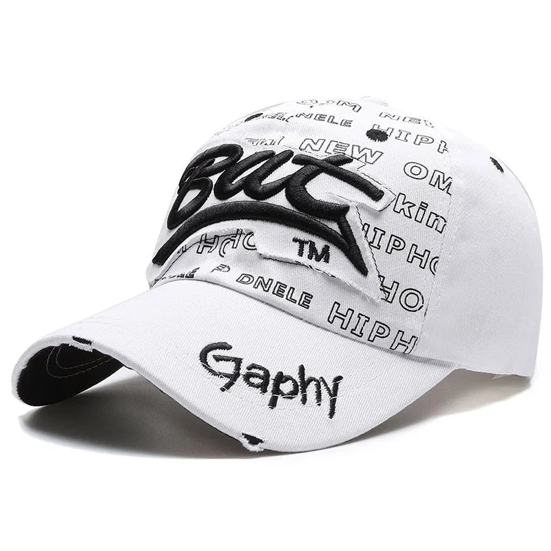 Korean Hip Hop Letter Embroidered Baseball Cap