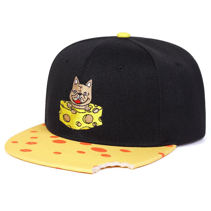 Dog Embroidery Outdoor Casual Snapback Cap