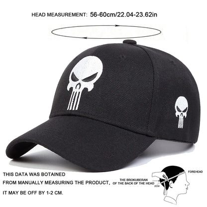 Unisex Skull Head Embroidery Casual Baseball Cap