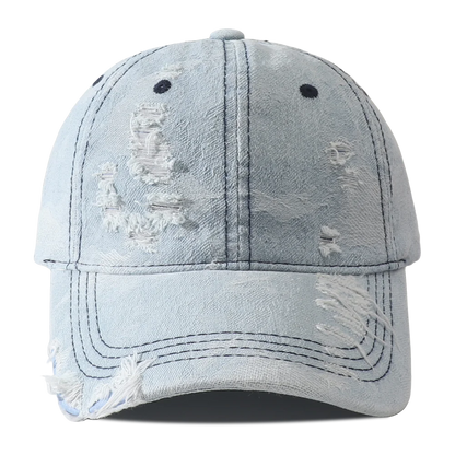 Vintage Distressed Denim Hip Hop Streetwear Baseball Cap