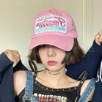 Pink Letter Hip Hop Baseball Cap