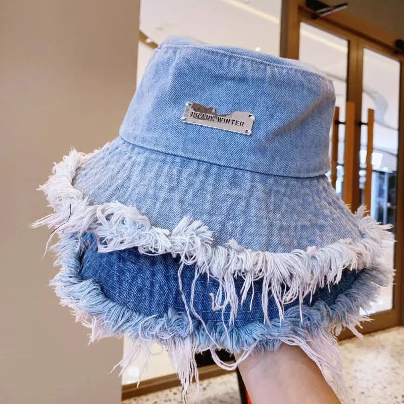Korean Vintage Denim Bucket Hat
