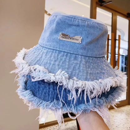 Korean Vintage Denim Bucket Hat