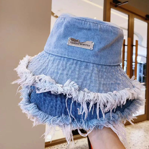 Korean Vintage Denim Bucket Hat