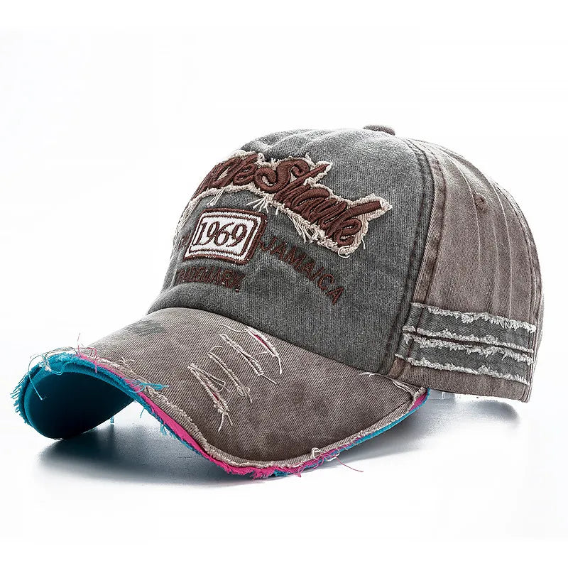 Washed Cowboy Letter Cotton Baseball Cap