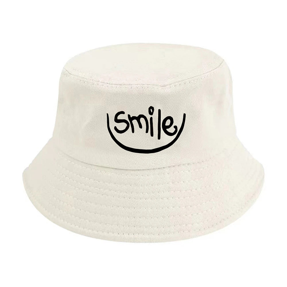 Unisex Smile Face Print Bucket Hat