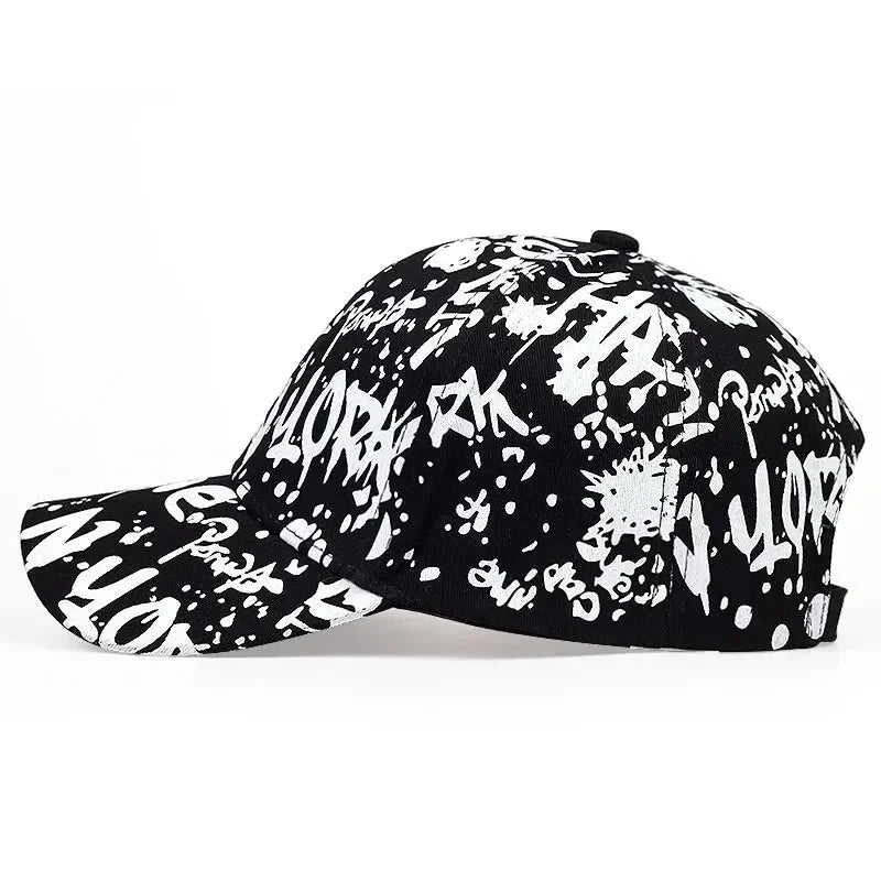 Letter Graffiti Print Adjustable Baseball Cap