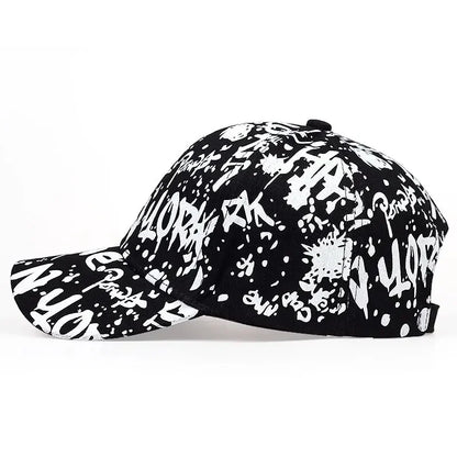 Letter Graffiti Print Adjustable Baseball Cap