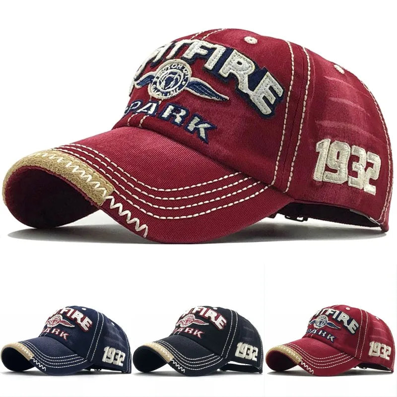 Letter Embroidered Cotton Baseball Cap Unisex