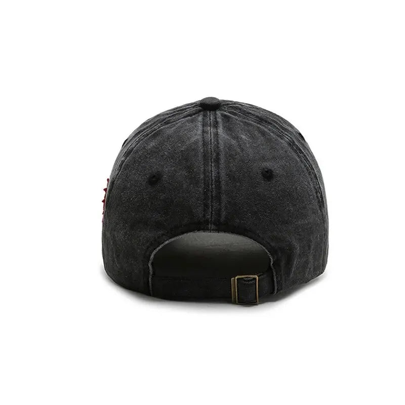 Distressed Washed Cotton Korean Outdoor Baseball Cap