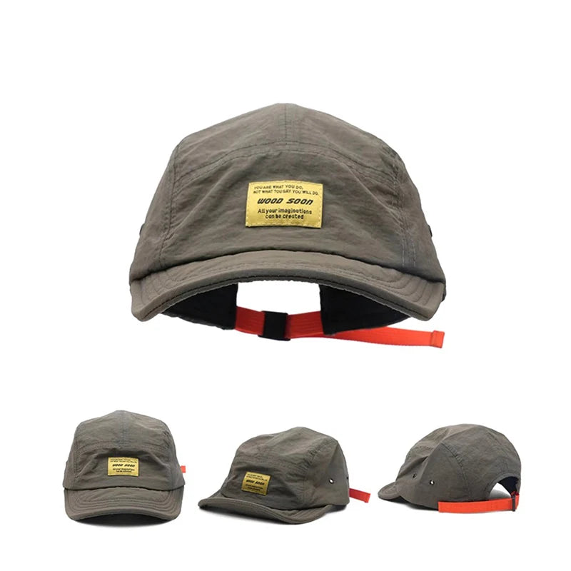 Fashion 5 Panel Quick Dry Flat Brim Baseball Cap