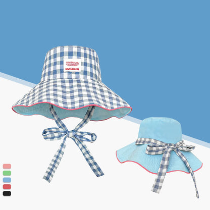 Plaid Double Sided Seaside Bucket Hat