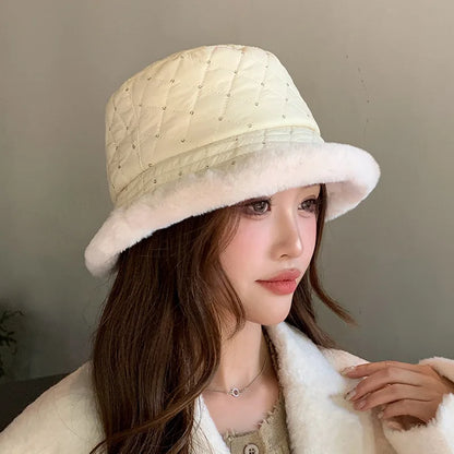 Korean Imitation Mink Thickened Winter Bucket Hat