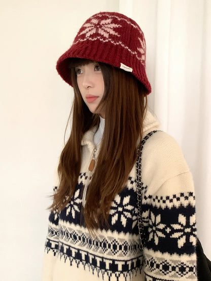 Retro Fair Isle Earflap Bucket Hat