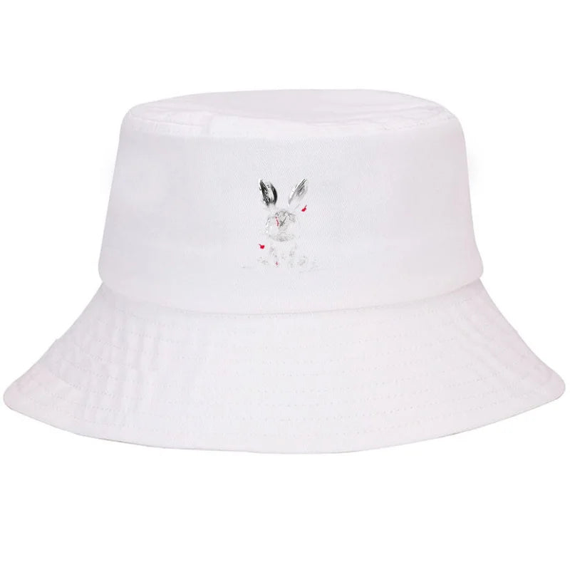Graffiti Rabbit Street Style Breathable Sun Protection Bucket Hat