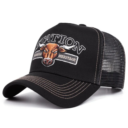 Station Bullhead Mesh Hip Hop Baseball Cap