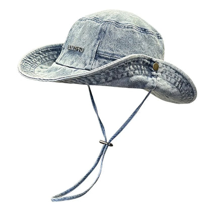 Portable Retro Denim Anti UV Bucket Hat