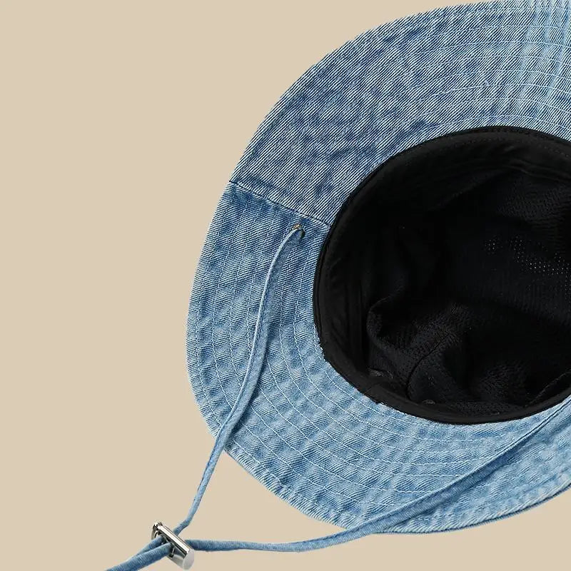 Retro Washed Denim Bucket Hat