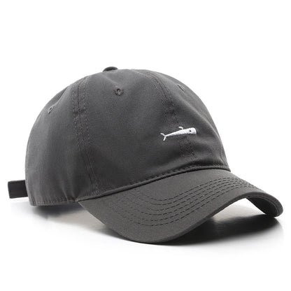 Simple Whale Embroidery Soft Cotton Baseball Cap