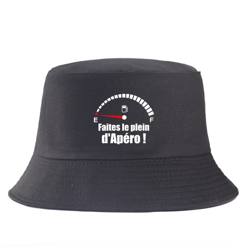 Funny French Apéro Cotton Summer Bucket Hat